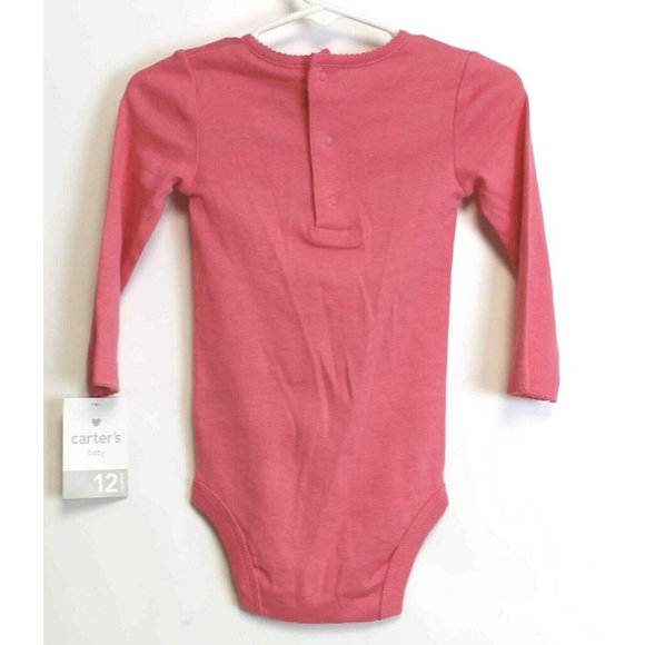 New Carters Baby Sweater Dress 12mths Grey Pink 2pc Nordic Pattern Long Sleeve - Picture 5 of 7